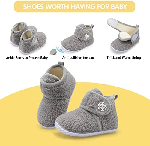 FEETCITY Baby Booties Girls Boys Infant Slippers First Walkers Shoes Warm Socks - Image 4