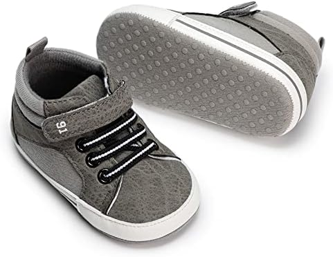 Meckior Toddler Baby Boys Girls High Tops Ankle Sneakers Soft Anti-Slip Sole PU by Meckior