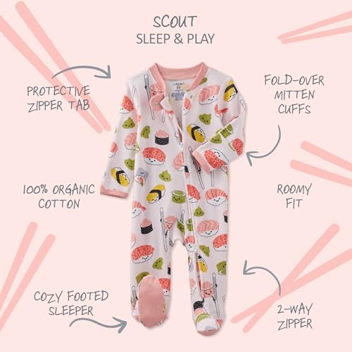 Butterblu Scout Sleep & Play 100% Organic Cotton Footed Zip Front PJs | GOTS - Image 2