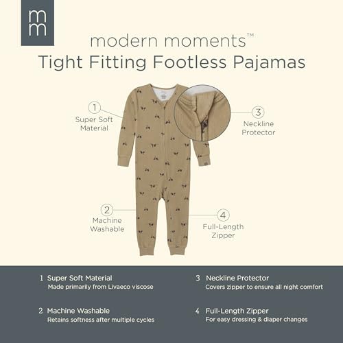 Modern Moments by Gerber Baby Boys & Girls Hacci Footless Pajamas - Image 6