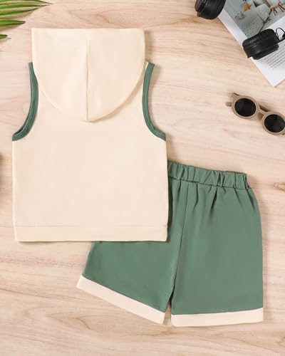 SANMIO Toddler Boy Clothes Summer Outfits Hoodie Tank Tops and Shorts Set - Image 6