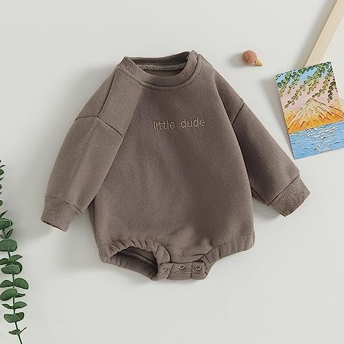 VISGOGO Newborn Infant Baby Boy Oversized Romper Sweater Bodysuits Coming Home - Image 3