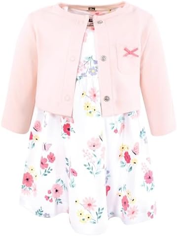 Hudson Baby Infant and Toddler Girls Cotton Dress and Cardigan Set by HudsonBaby