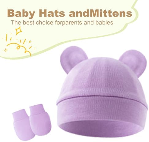 Newborn Baby Hat and Mittens Set, Infant Beanie Caps Newborn Essentials Must - Image 6