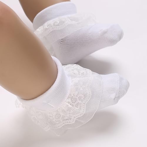 Baptism Socks for Baby Girls White - Image 4