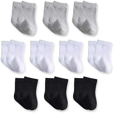 Baby Crew Socks, Cotton Rich Newborn Fit 0–3/3–6/6–12 Months by Unknown