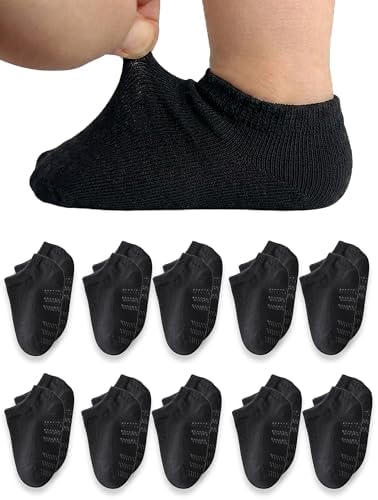 Toddler No Show Socks 10 Pairs Cotton Non Slip Baby Socks by Unknown