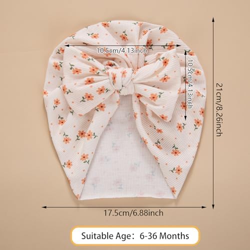 Baby Girls Hair Bow Knot Turban Hat Newborn Hospital Hats Infant Toddler Head - Image 2