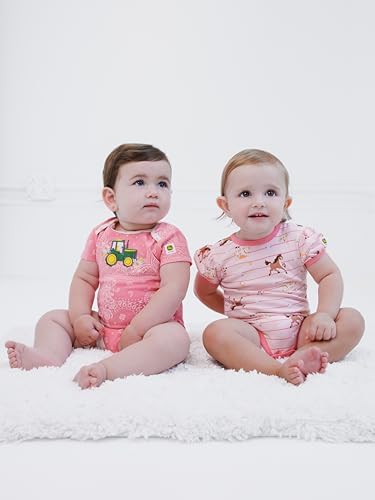 John Deere Farm Animals Tractor Truck Baby 5 Pack Short Sleeve Bodysuits - Image 2