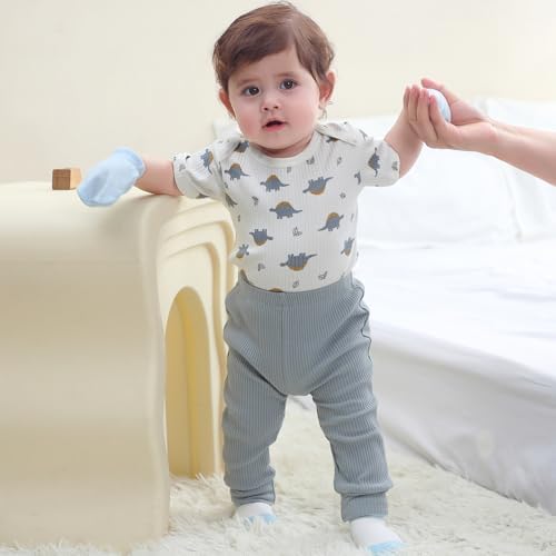 Ruliby Baby Bodysuit and Pant Set Summer Ribbed Mix Match Infant Clothes - Image 4