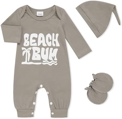 GRNSHTS Newborn Baby Boy Romper Coming Home Outfits Letter Print Bodysuit by GRNSHTS