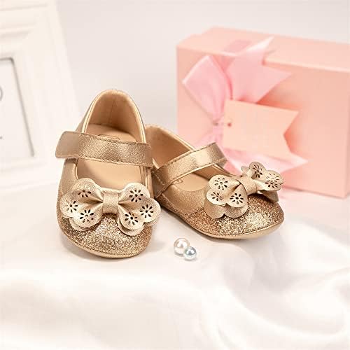 Meckior Infant Baby Girls Soft Sole Bowknot Princess Wedding Dress Mary Jane - Image 5