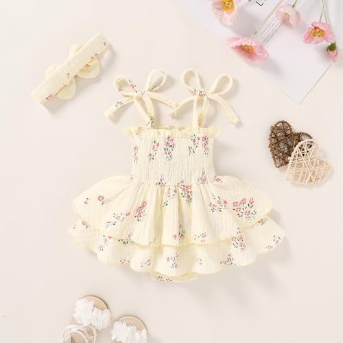 YOUNGER TREE Baby Girl Clothes Infant Summer Romper Dress Sleeveless Bodysuit - Image 3