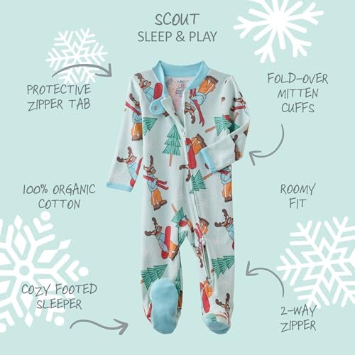 Butterblu Scout Sleep & Play 100% Organic Cotton Footed Zip Front PJs | GOTS - Image 2