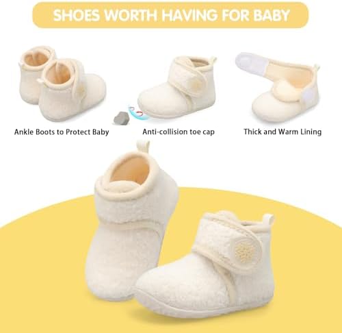 FEETCITY Baby Booties Girls Boys Infant Slippers First Walkers Shoes Warm Socks - Image 5