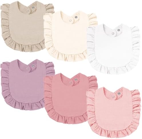 Oiomniv Muslin Baby Bibs, 100% Cotton Bandana Drool Bibs Soft Cotton Adjustable by Oiomniv
