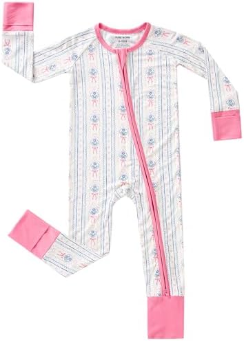 pureborn Baby Sleeper Viscose from Bamboo Zipper Footies Pjs 0-24 Months | by pureborn