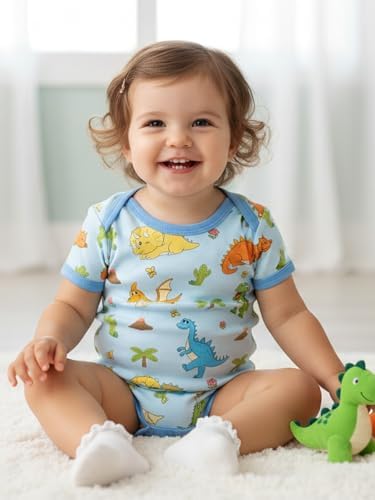Kids Rayon of Bamboo Pajamas Set Short Sleeve Button Shorts Ages 0-24 - Image 5