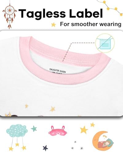 DAUGHTER QUEEN Girls Summer Pajamas Set 4 Pieces 100% Cotton Sleepwear Size 18 - Image 3