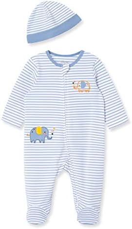 Little Me Baby Boy Clothes 2-Piece Baby Sleeper and Cap Set, 100% Cotton by LittleMeChildrensApparel