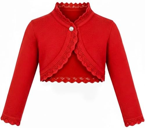 Lilax Little Girls' Knit Long Sleeve Button Closure Bolero Cardigan Shrug by Lilax