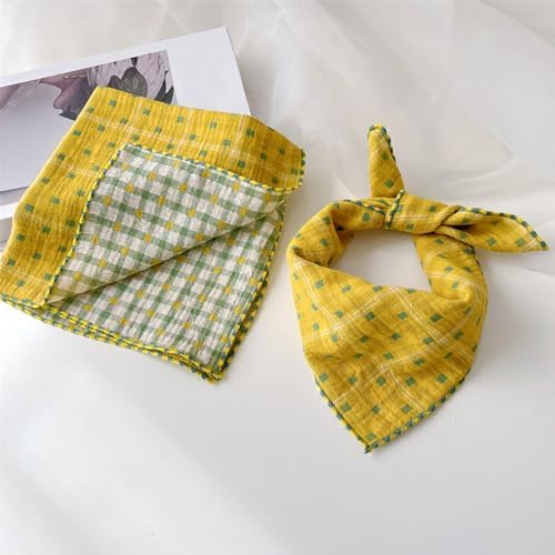 Double Layers Two Tones Dog Cotton Bandana Bibs Scarf DCB02 Y&G - Image 2