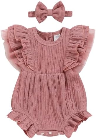 TITKKOP Ruffle Bubble Romper for Baby Girl | One-Piece Shorts Jumpsuit | Summer by TITKKOP