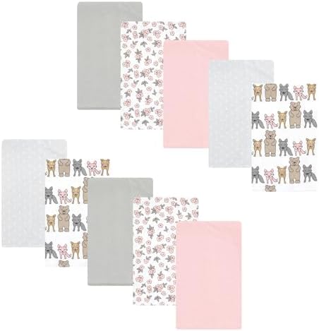 Luvable Friends Hudson Baby Flannel Burp Cloths 10pk, Woodland Bloom Pink by Luvable+Friends