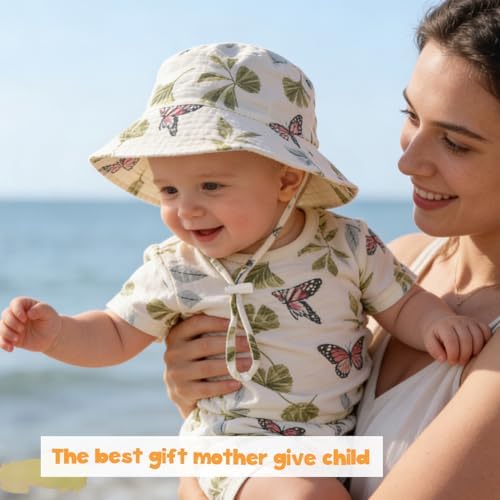 Baby Sun Hat Infant Toddler Summer Cotton Yarn Beach Bucket Hat - Image 2