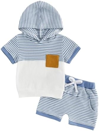 Toddler Baby Boy Hooded Dinosaur Summer Outfit Funny T-Shirt Shorts Set by LIOMENGZI