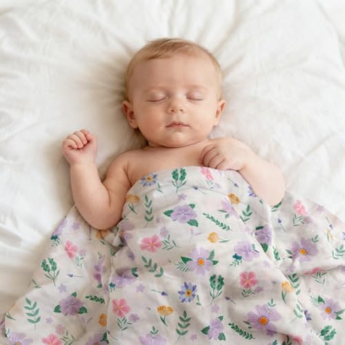 2 Pack Pink Bow Muslin Swaddle Blankets 100% Cotton Breathable Receiving - Image 5