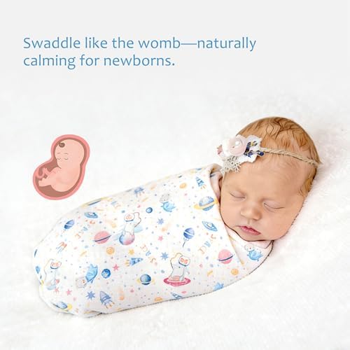 Baby Swaddle Blankets, Bamboo Muslin Receiving Blanket | 4-Pack, Lightweight & - Image 4