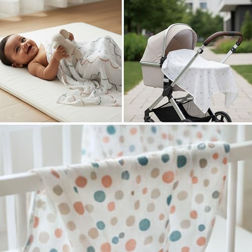 Cotton Baby Swaddle Blanket 28"x28" – Soft Breathable Newborn Receiving Blanket - Image 4