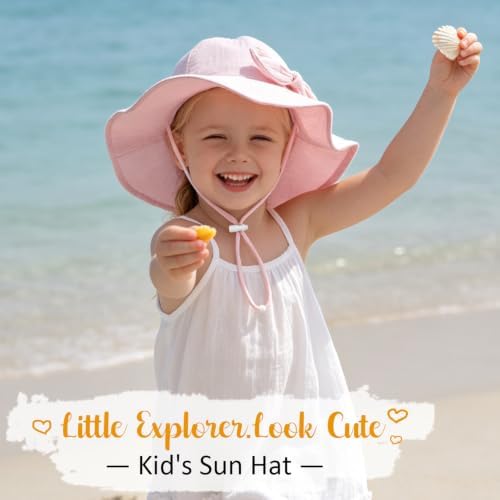Baby Sun Hat Infant Toddler Girl Kids Sun Protection Beach Bucket Hats - Image 3