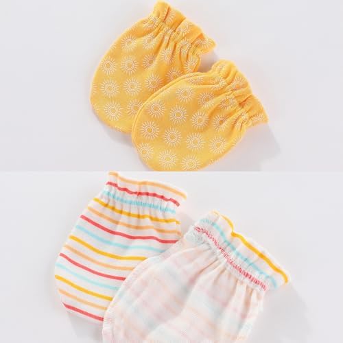 MAMIMAKA Baby Hat and Mittens Set Newborn Baby Hats Caps - Image 6