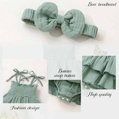 YOUNGER TREE Baby Girl Clothes Infant Summer Romper Dress Sleeveless Bodysuit - Image 4