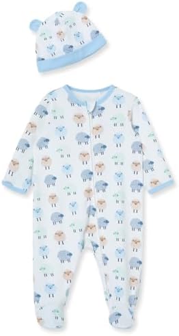 Little Me Baby Boy Clothes 2-Piece Baby Sleeper and Cap Set, 100% Cotton by LittleMeChildrensApparel