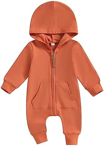 Fall Baby Clothes Newborn Boy Girl Hoodie Romper Long Sleeve Jumpsuit Winter by LedyChampswiinToddlerBaby