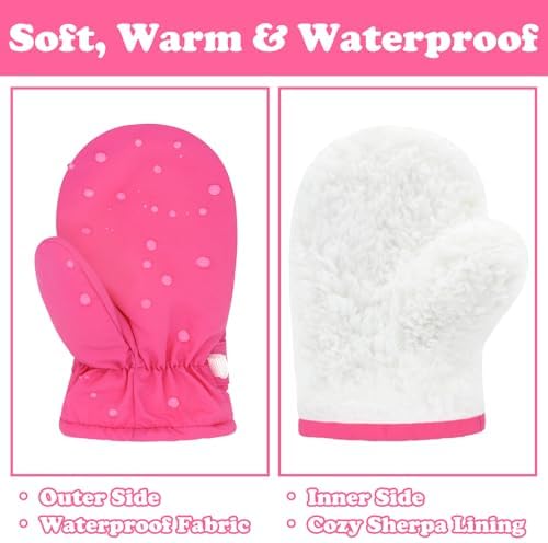 Sarfel Toddler Mittens Waterproof Toddler Gloves Baby Winter Mittens Toddler - Image 5
