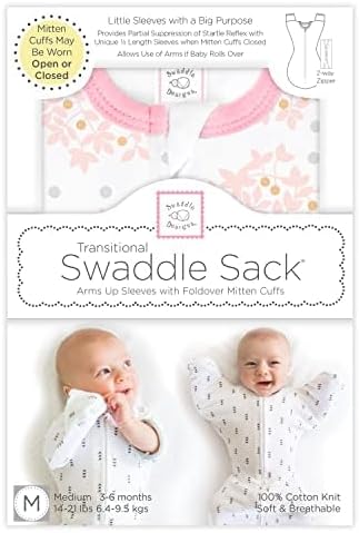 SwaddleDesigns Transitional Swaddle Sack, Arms Up Half-Length Sleeve & Mitten - Image 8