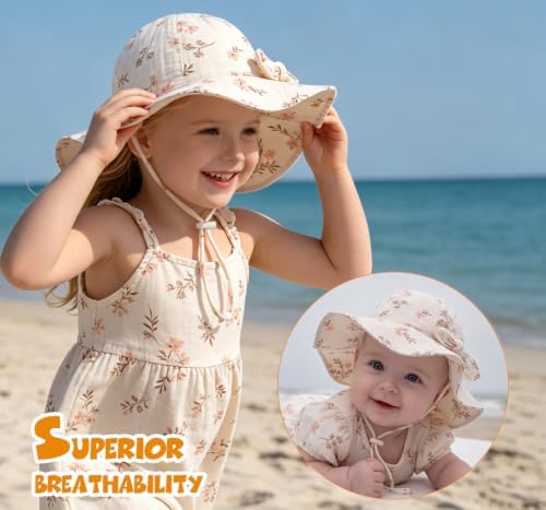 Baby Sun Hat Infant Toddler Girl Kids Sun Protection Beach Bucket Hats - Image 2
