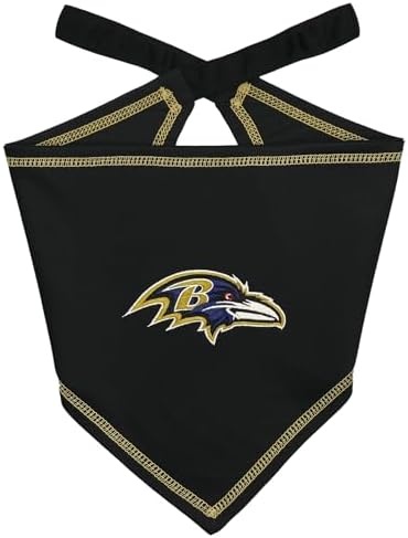 Pets First NFL Baltimore Ravens TIE Bandana, Size Large/X-Large. Dog Bandana by PETSFIRST