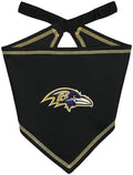 Pets First NFL Baltimore Ravens TIE Bandana, Size Large/X-Large. Dog Bandana by PETSFIRST