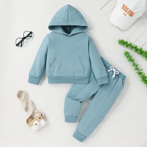 YOUNGER TREE Baby Clothes for Girls Boy Solid Color Hoodie and Sweatpants - Image 2