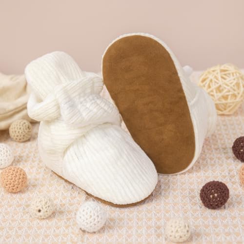 HsdsBebe Unisex Newborn Baby Cotton Booties Non-Slip Sole - Image 4