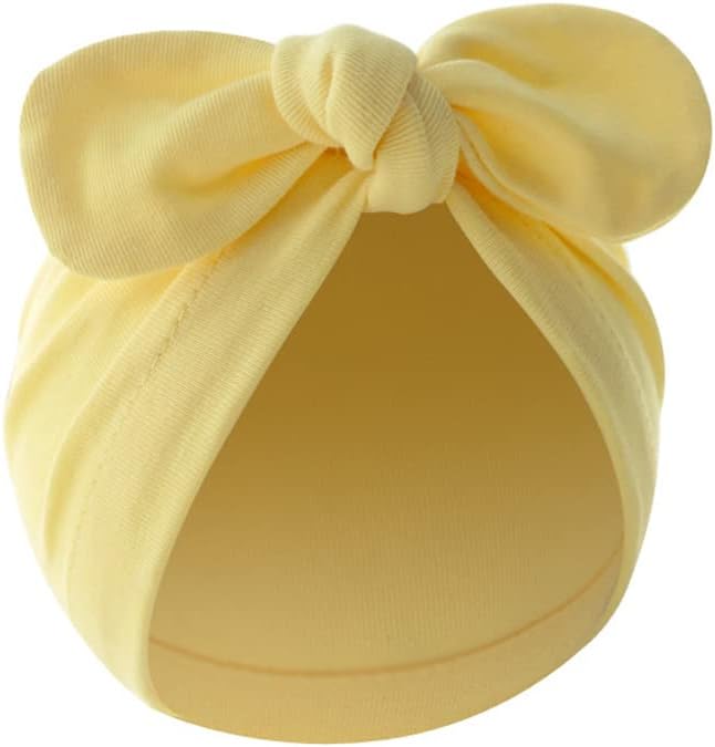 4PCS Newborn Baby Bow Knot Turban Hat Infant Toddler Hospital Hat Cotton Head - Image 2