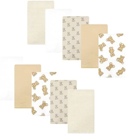 Luvable Friends Hudson Baby Flannel Burp Cloths 10pk, Cuddle Bears by Luvable+Friends