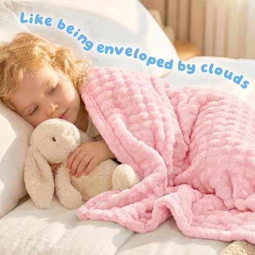 Pink Fleece Baby Blanket, Soft Cozy Baby Blankets - Image 3