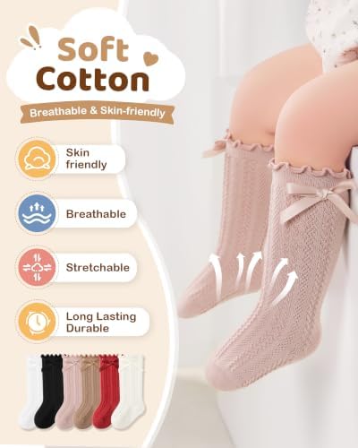 Toddler Girl Ruffle Socks Baby Girls Knee High Socks - Image 4