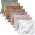 8 Packs Muslin Burp Cloths Large 20" x 10", 6 Layers Unisex Baby Absorbent 100% by Remagr